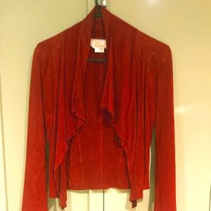 Cherry Red Suede Leather Jacket